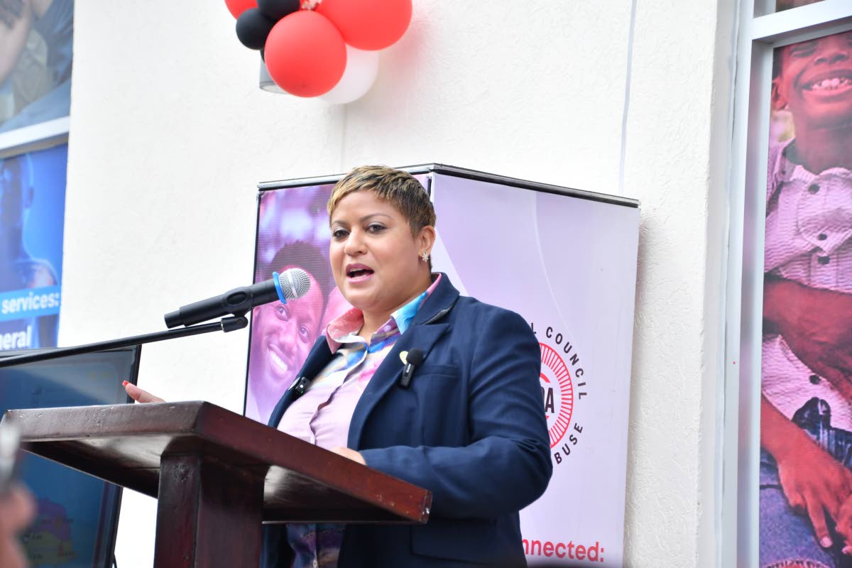 Minister of State in the Ministry of Health and Wellness, Krystal Lee, addresses the official opening of the National Council on Drug Abuse Northeast Regional office in Drax Hall, St Ann.