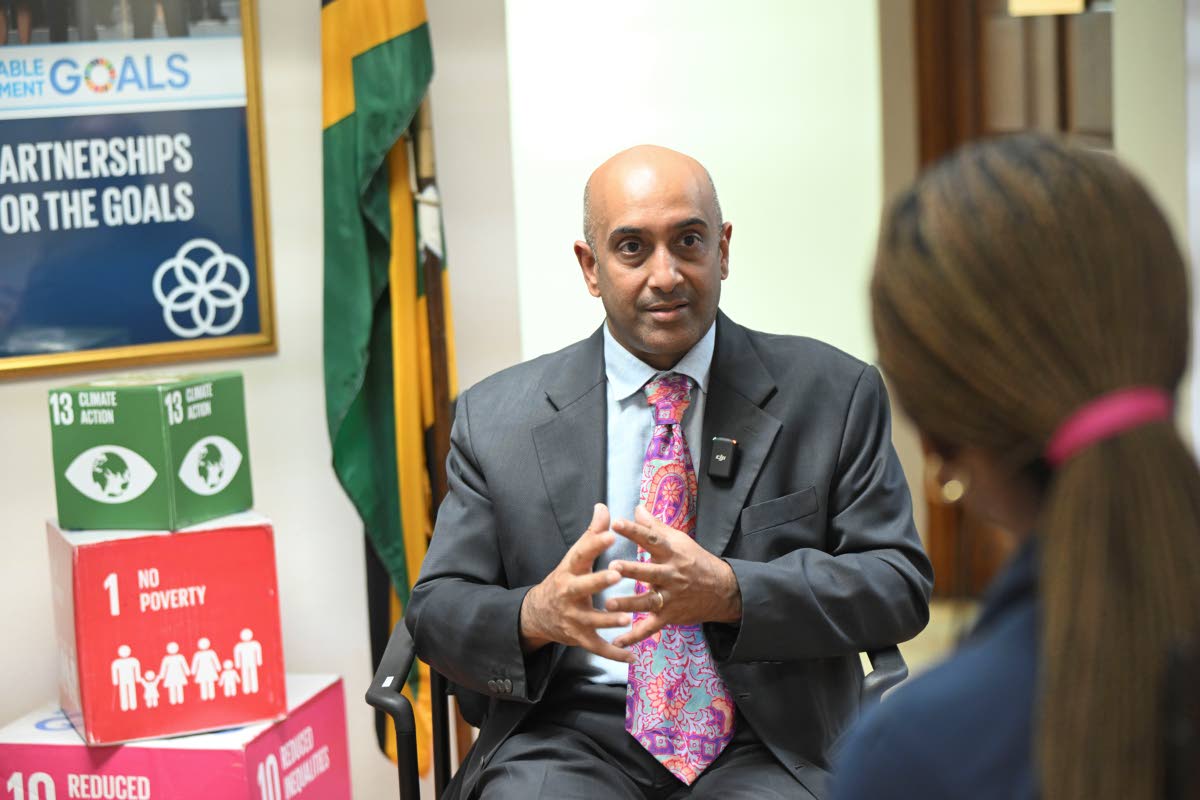 Dr Kishan Khoday, UNDP resident representative for The Bahamas, Belize, Bermuda, Cayman Islands, Jamaica, Turks & Caicos, speaking in an interview with The Gleaner’s Sashana Small last Friday.