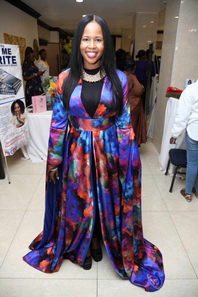 Attorney-at-law Jaavonne Taylor travels from the British Virgin Islands to attend her first Woman Ignite Success Summit, wearing a piece by Jamaican designer Natasha Myers.