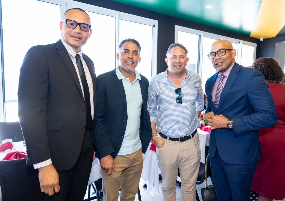 From left: Alwayne Cousins, country chief partnership officer, JMMB; Jason Russell, general manager, Pier One; Yoni Epstein, founder & CEO, Itel International; and Jerome Smalling, CEO, JMMB Bank, at JMMB Thought Leadership Breakfast at S Hotel in Montego 