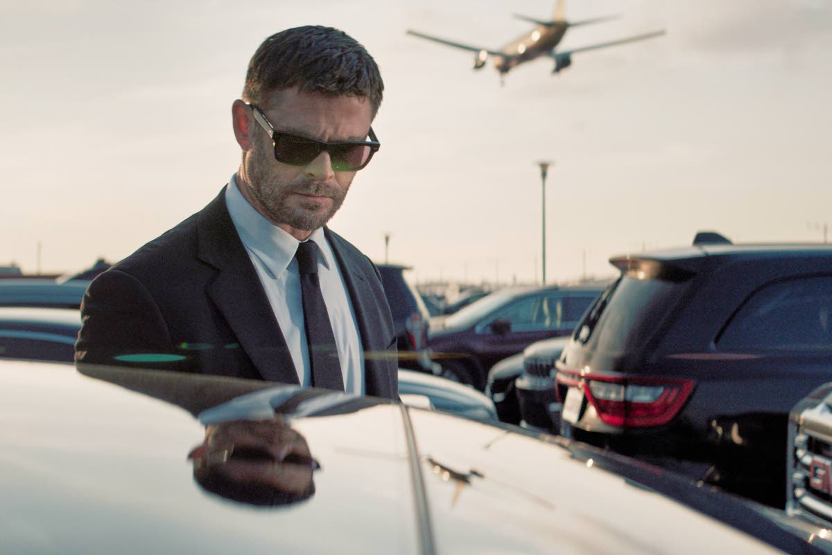 This image released by Amazon MGM Studios shows Chris Hemsworth in a scene from ‘Crime 101’.