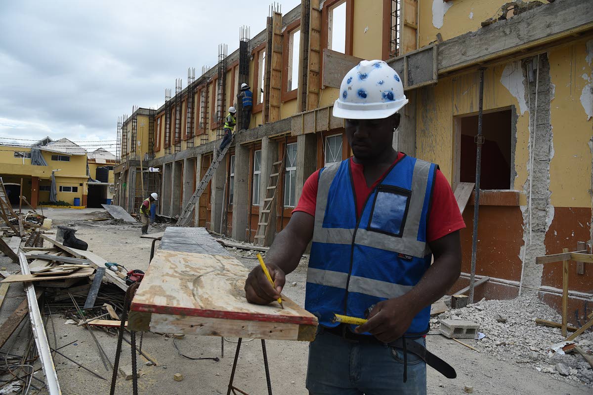 Repairs under way at the Black River Hospital in St Elizabeth on February 5.