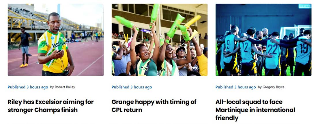 The new-look Gleaner website sports page. 
