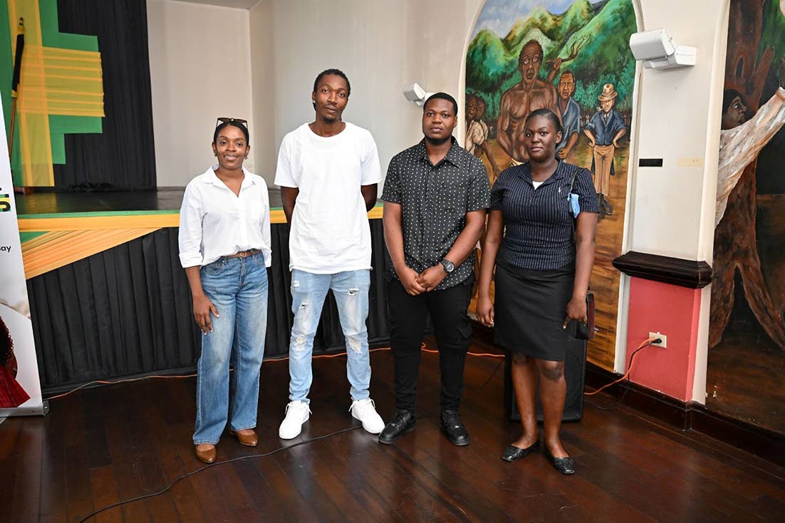 From left: Mural artists Deon Simone, Rushane Drummond, Joel Cameron and Taniki Anderson