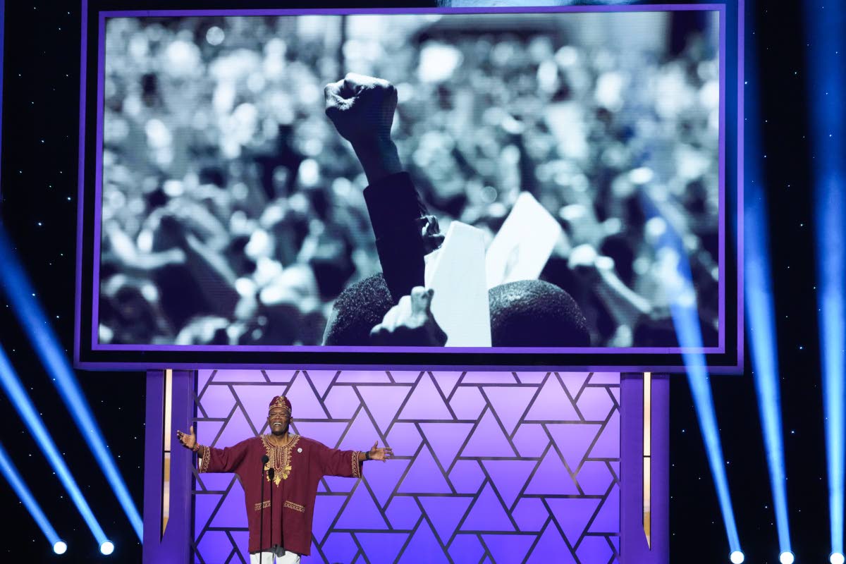 Samuel L. Jackson speaks about Reverend Jesse Jackson during the 57th NAACP Image Awards on Saturday, in Pasadena, California.