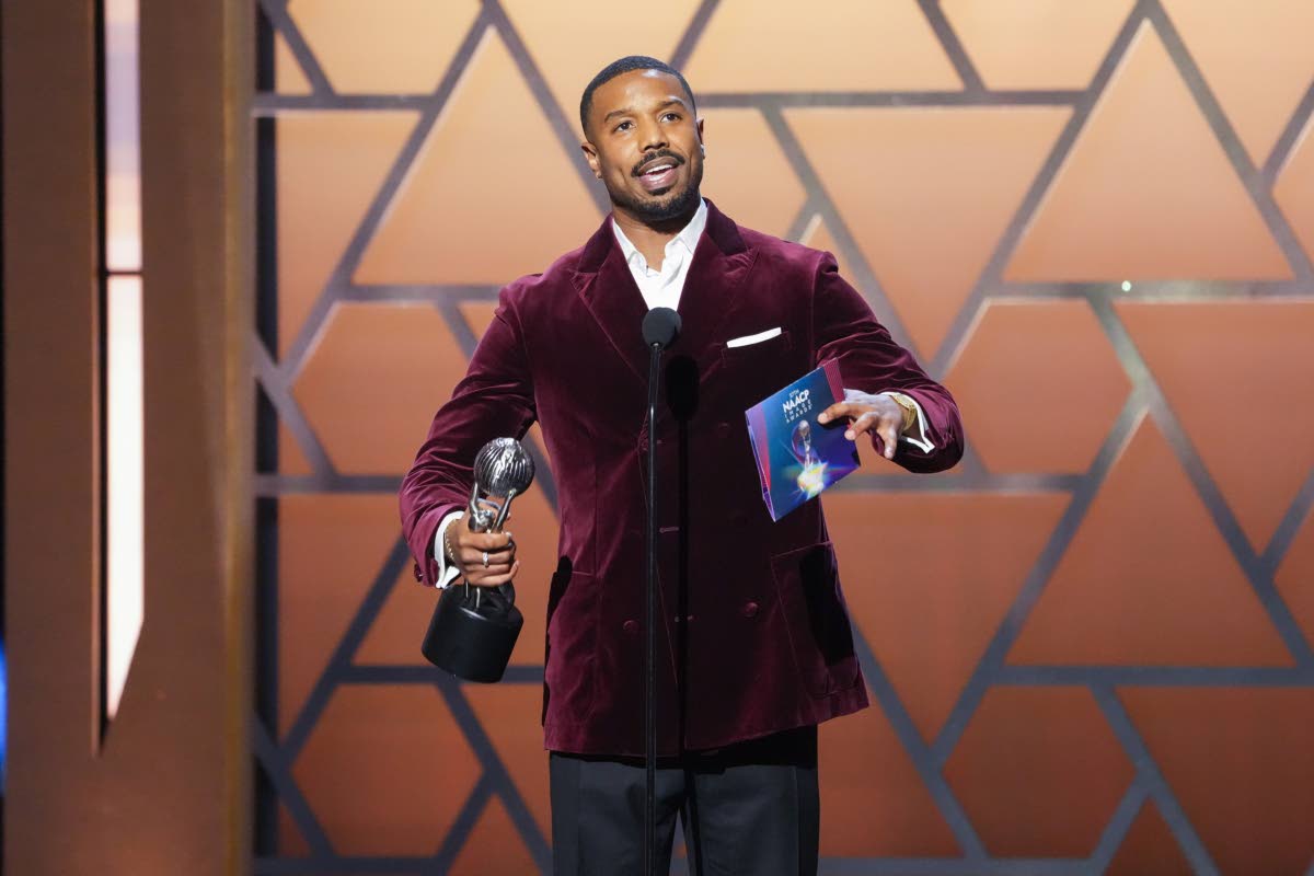 Michael B. Jordan accepts the award for Entertainer of the Year. 