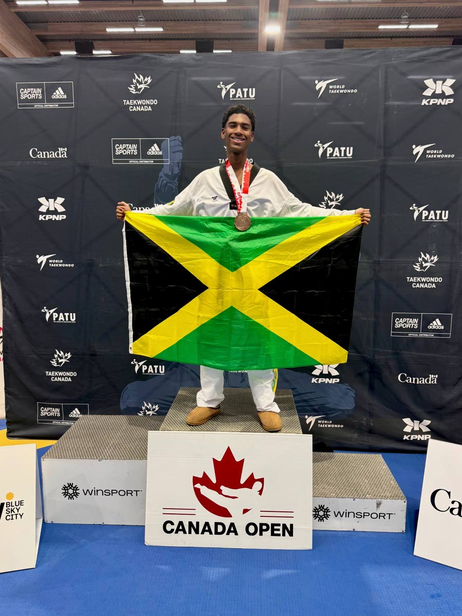 Daniel Balli celebrates winnina bronze medal at the 2026 Canada Open G2, held in Calgary, Canada, over the weekend.