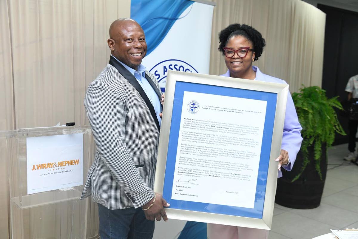 Gleaner photographer Rudolph Brown at Press Association of Jamaica’s Veterans Awards luncheon on March 4, 2026.