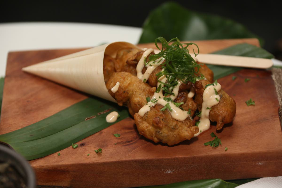 Eggplant and okra fish steak (without the fish).