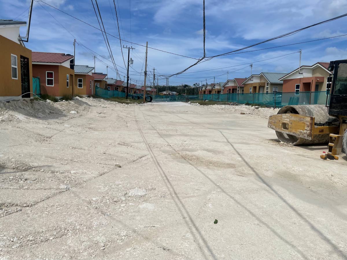 The roadway, last Thursday, where a deep ditch was previously created during the passage of Hurricane Melissa in Estuary Housing Scheme, St James.