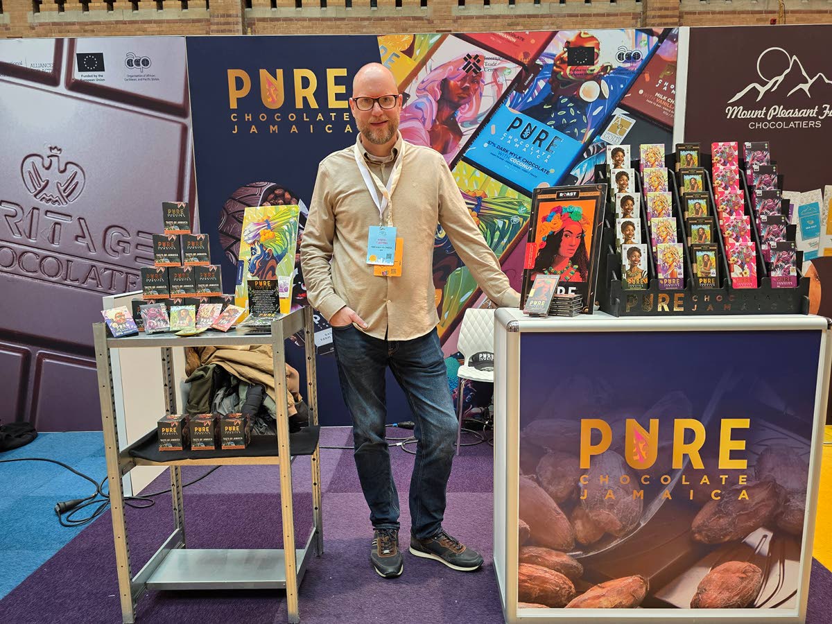  Wouter Tjeertes, co-founder of Pure Chocolate Jamaica, pauses for a photo during the trade show.