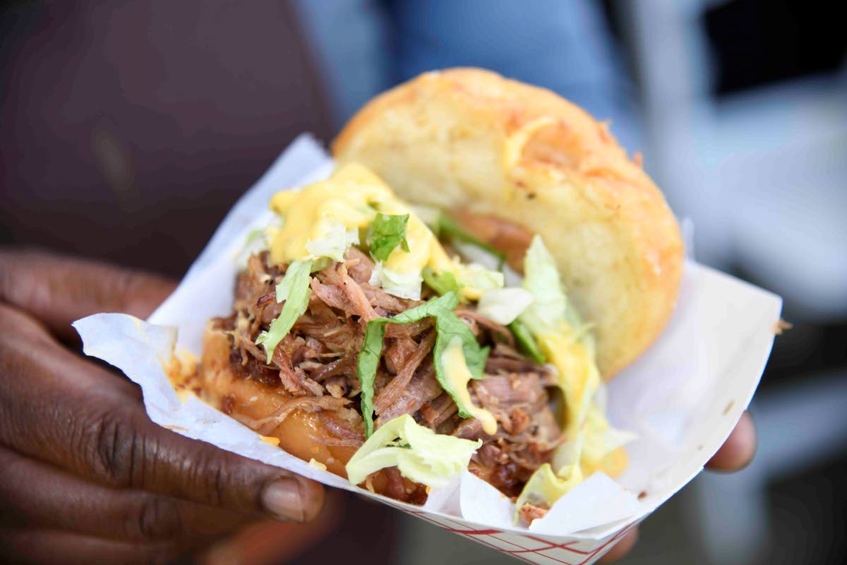 Street Food Saturdays’ pulled pork doughnut sandwich.