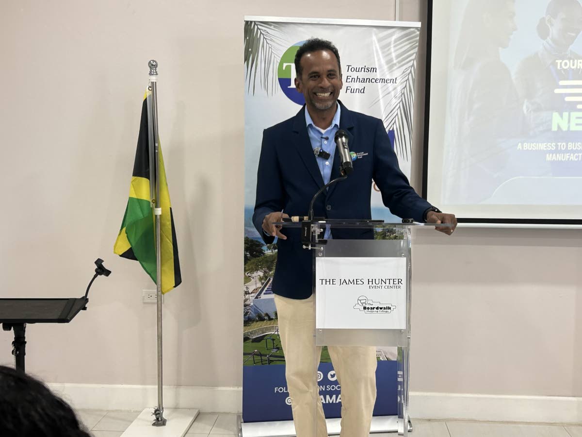 Dr Carey Wallace, executive director of the Tourism Enhancement Fund, addresses participants at the Tourism Linkages Network’s speed networking forum on Thursday in Negril. Westmoreland.