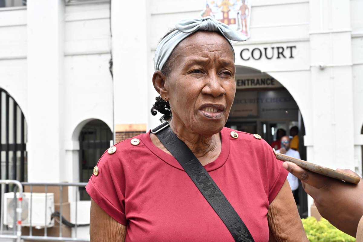 Donna-Lee Donaldson’s grandmother, Beverly Robinson, speaks with the media outside of the Supreme Court. 