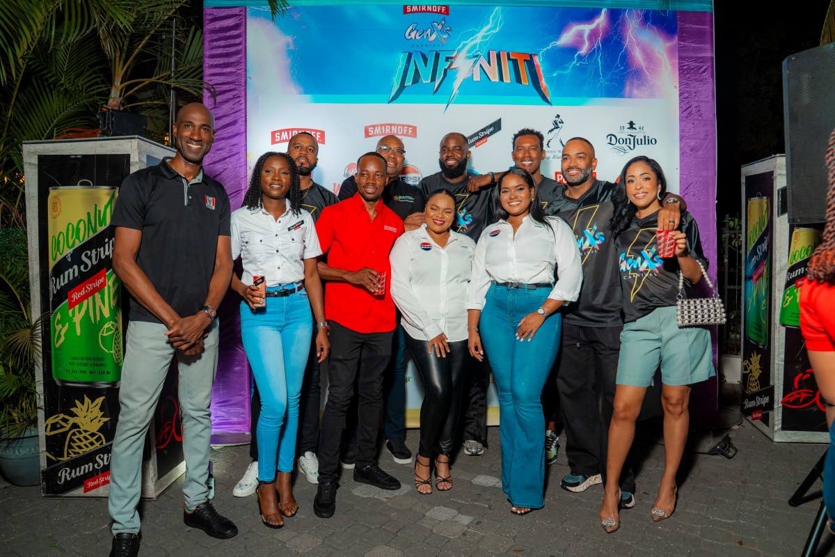 From left, front row: Andrei Roper, marketing manager at KFC Jamaica; Laurice Griffiths, RumStripe junior brand manager; Lasana Wilson, Smirnoff junior brand manager; Jo-Beth Wood, sponsorship and events officer, and Ashli-Raye Recas, brand coordinator, Pe