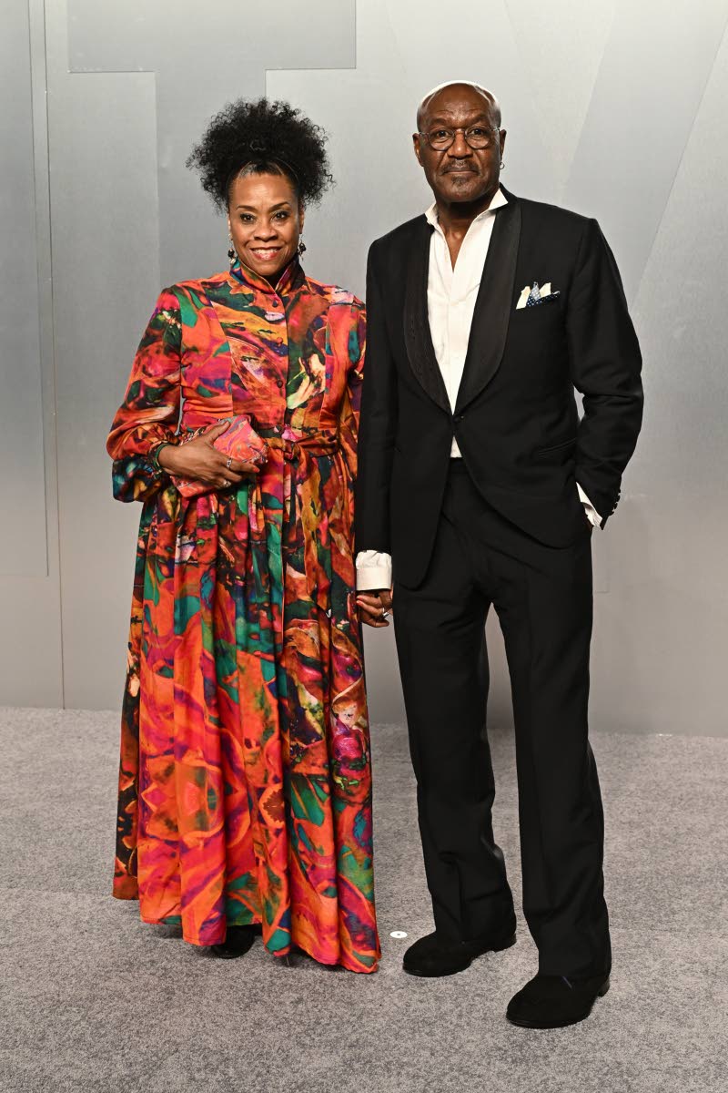 Born to Jamaican parents, Academy Award-nominated actor Delroy Lindo poses on the carpet with his ladylove, Nashormeh N. R. Lindo.