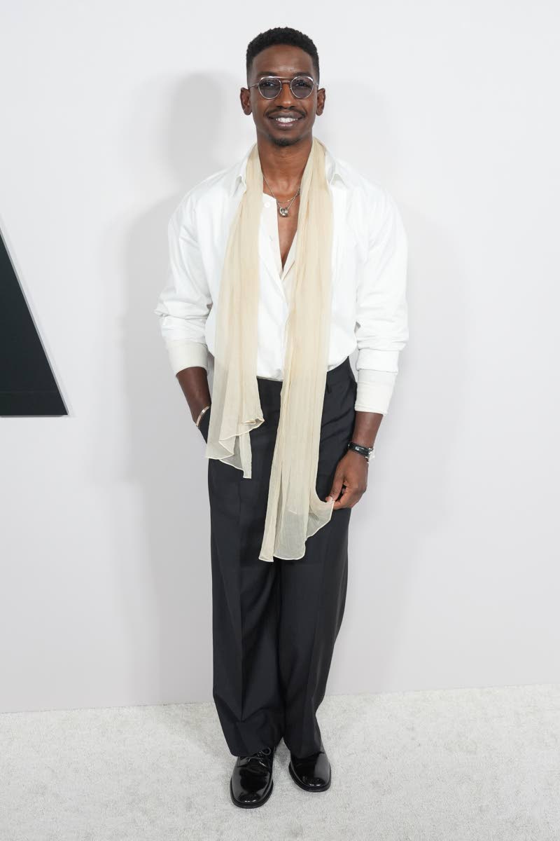 Mamoudou Athie arrives at the premiere of ‘The Drama’ on Tuesday at the DGA Theater Complex in Los Angeles.