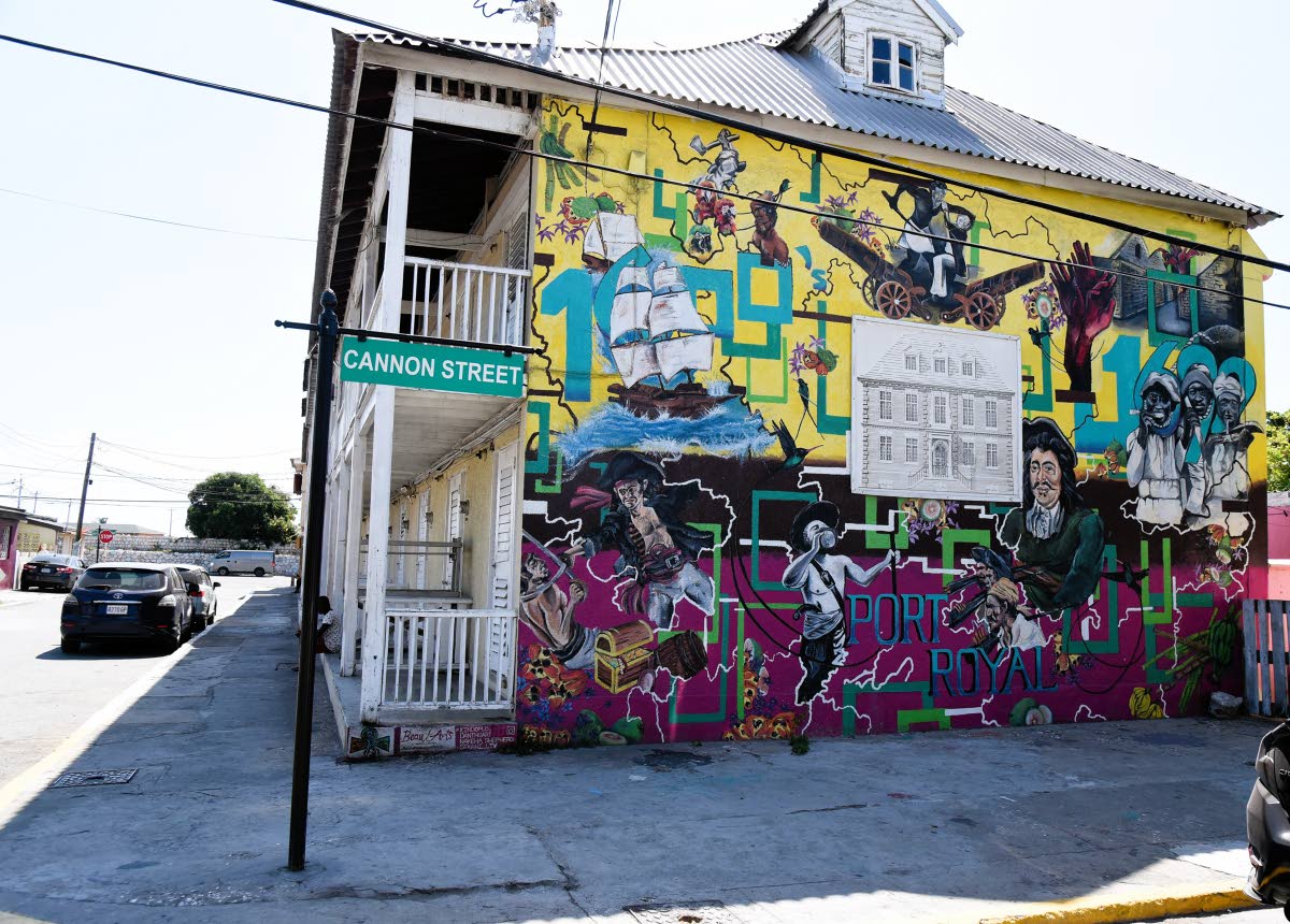 A mural depicting stories of pirates in Port Royal.