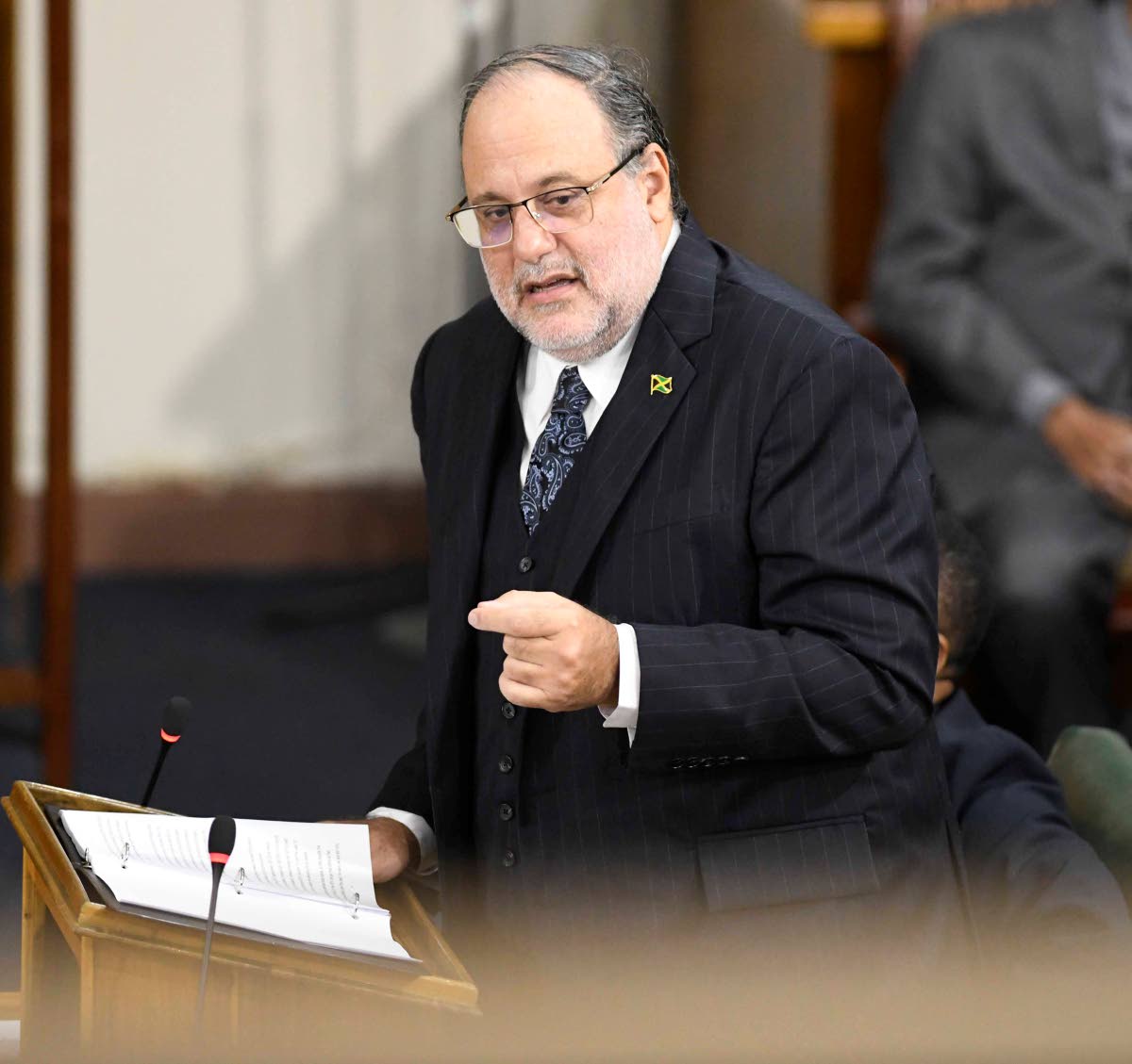 Opposition Leader Mark Golding making his contribution to the 2026-2027 Budget Debate in the House of Representatives on March 17. 