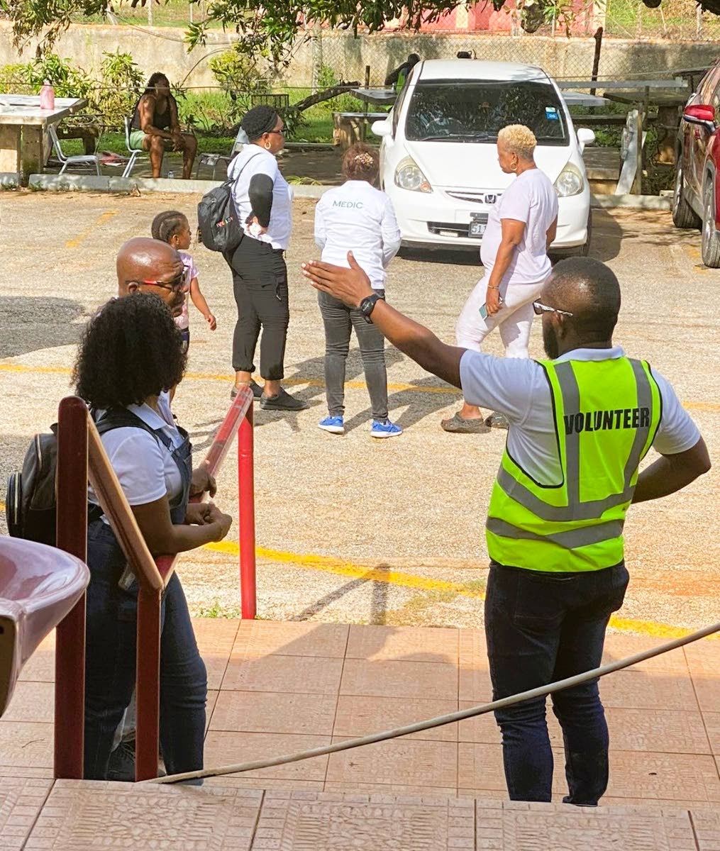 St John Ambulance volunteers get ready to assist those in the western parishes affected by Hurricane Melissa.