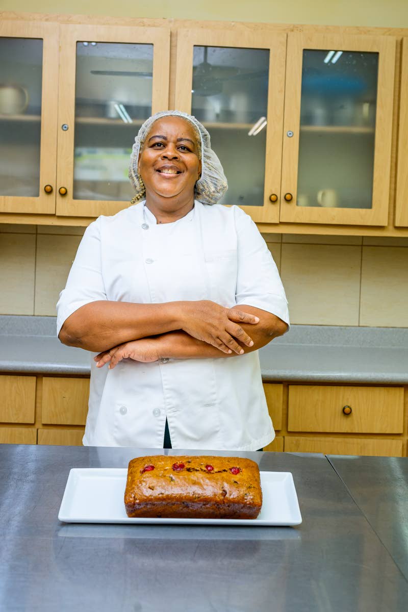 Chef Nichola McBeam paused for a photo with the finished Easter bun.