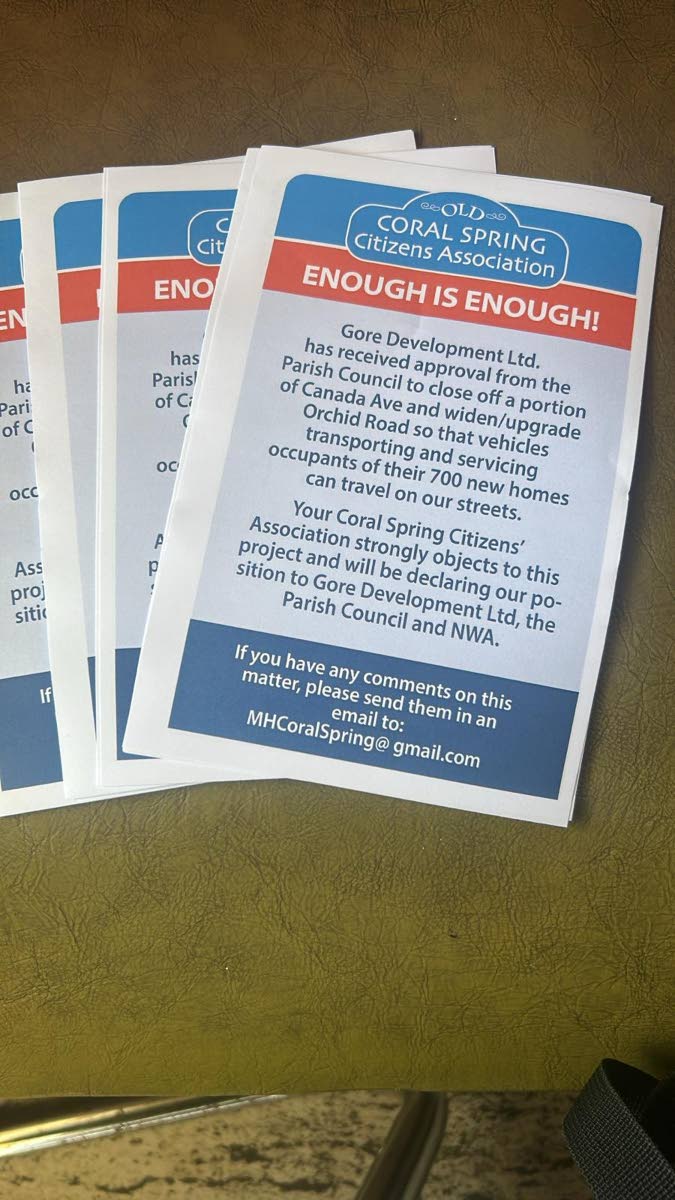 Protest flyers put together by the Coral Spring Citizens Association.