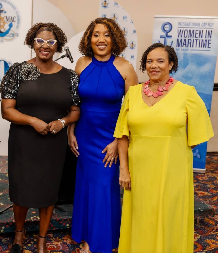 Dr Velma Ricketts Walker (centre), commissioner of Customs and CEO of the Jamaica Customs Agency, with Corah Ann Robertson-Sylvester (right), president of the Shipping Association of Jamaica, and Dr. Evette Smith-Johnson, president of the governing council