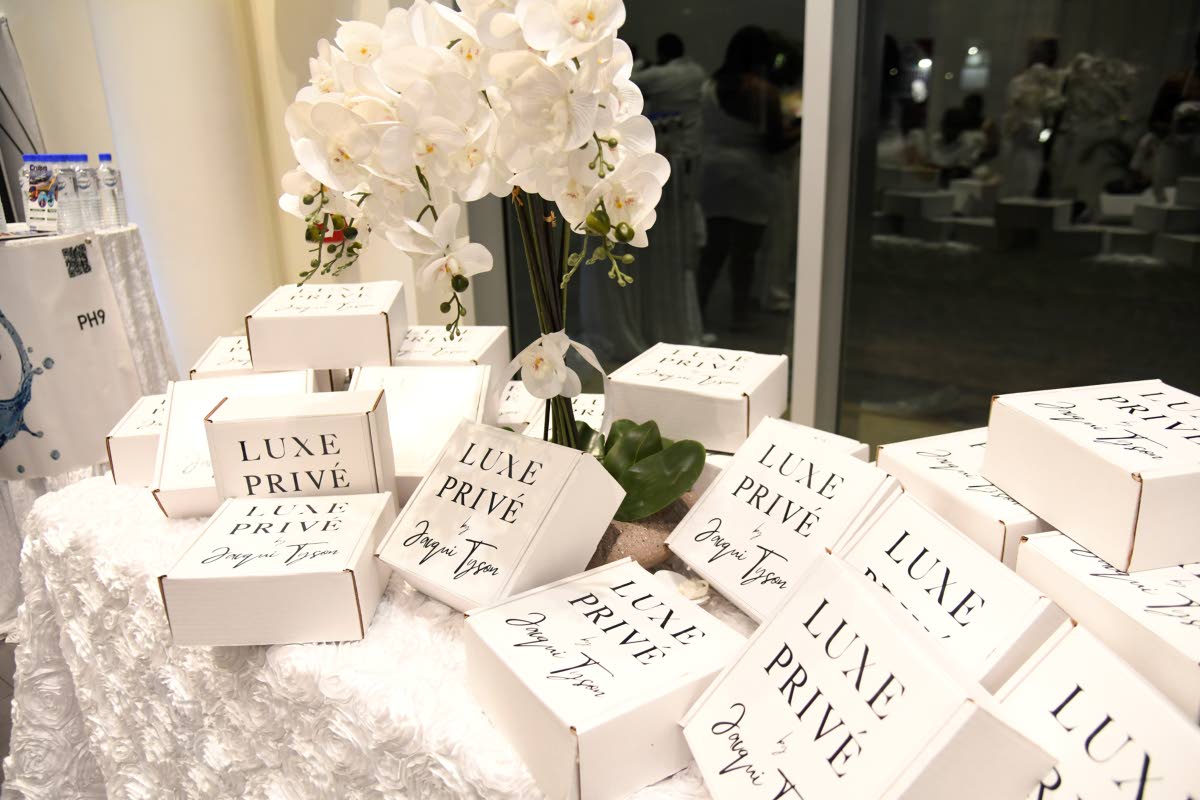 Chef Jacqui Tyson’s Luxe Privé Gourmet Box is on display at the media launch on Sunday, March 22.