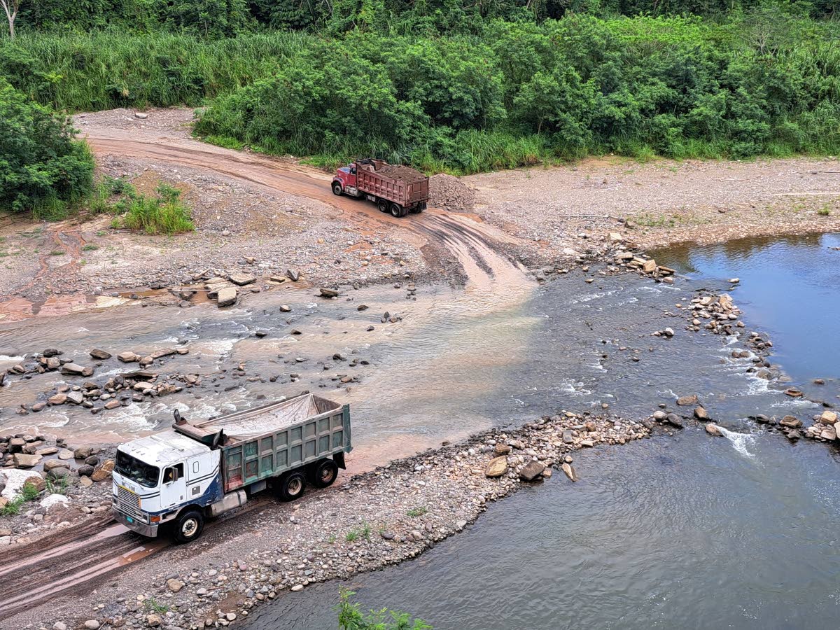 Mining activities in the Wag Water River in St Mary