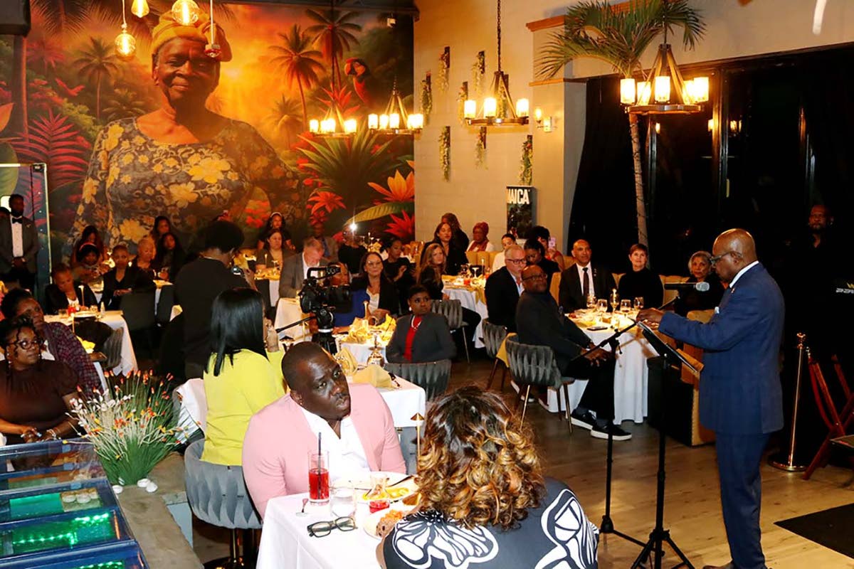 Tourism Minister Edmund Bartlett addresses travel advisers from the northeastern United States at the Jamaica Tourist Board Travel Advisory Reception in Laurel, Maryland, on Tuesday. 