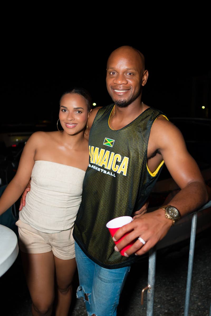 Sprint icon Asafa Powell is spotted with his wife, Alyshia Miller-Powell, as they soak up the night’s festivities.