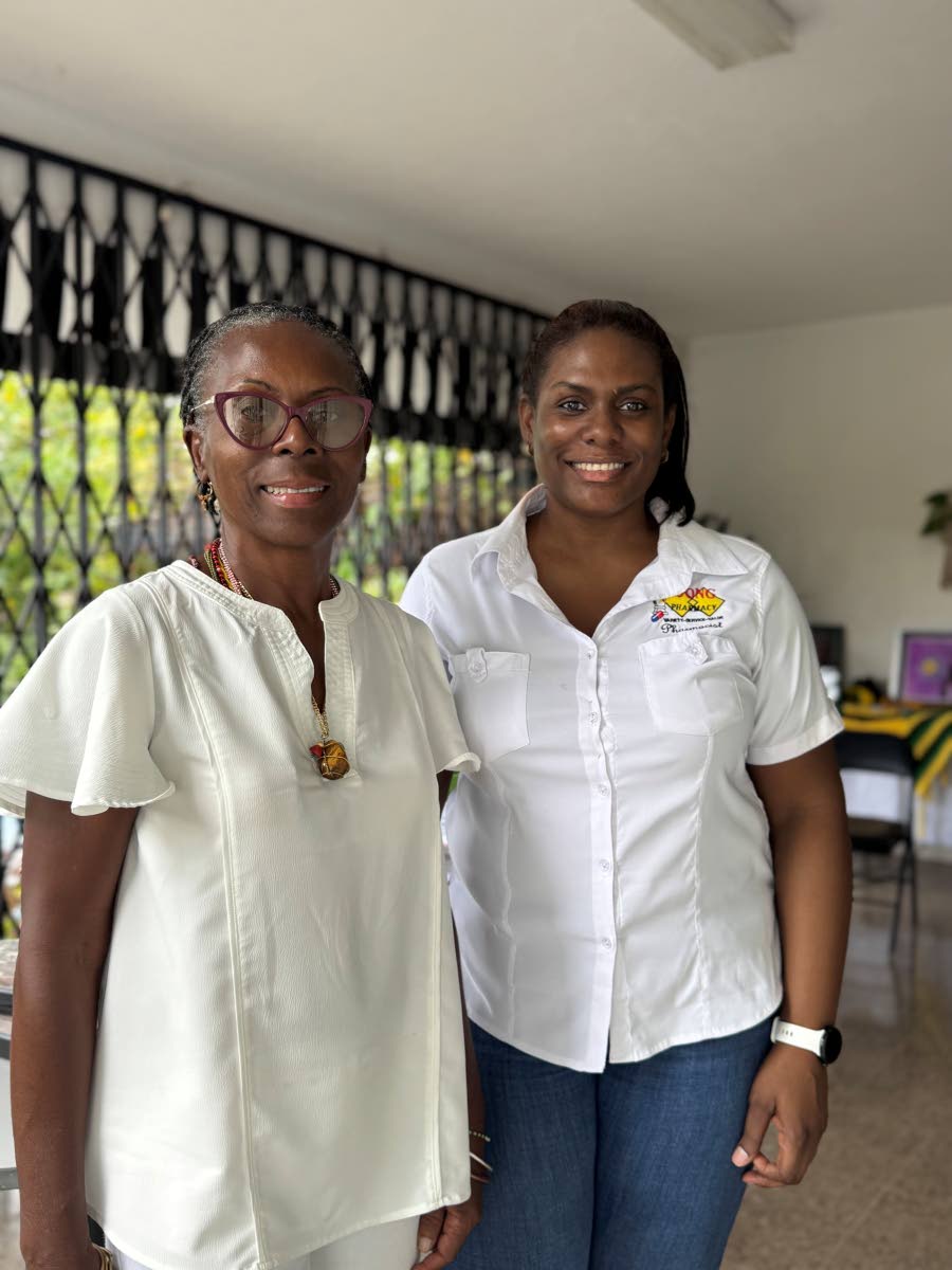 Dorraine Panton (right), chief pharmacist and manager at Joong Pharmacy, shares a moment with dementia care trainer Dr Sharon E. McKenzie at the Golden Designs Caregivers Masterclass: Dementia and Mental Wellness, where the ScripTalk talking prescription t