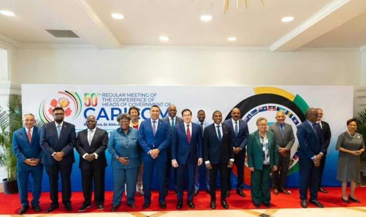 CARICOM leaders with US Secretary of State Marco Rubio at the 50th Conference of Heads of Government of CARICOM in February 2026. Photo courtesy of the CARICOM Secretariat.