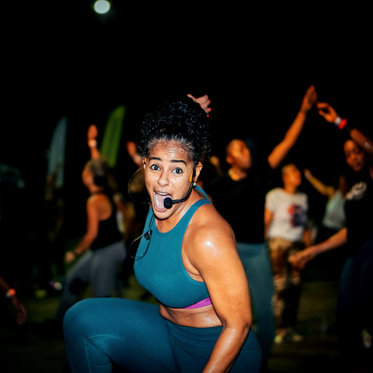 Shani McGraham-Shirley is in her high-energy element while teaching a soca class.