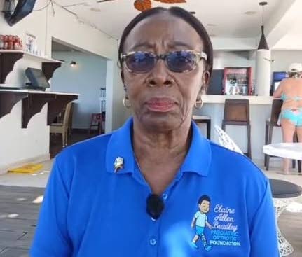 Elaine Bradley, former president of the Negril Chamber of Commerce, speaks out against the temporary fencing on Negril’s Seven Mile Beach.