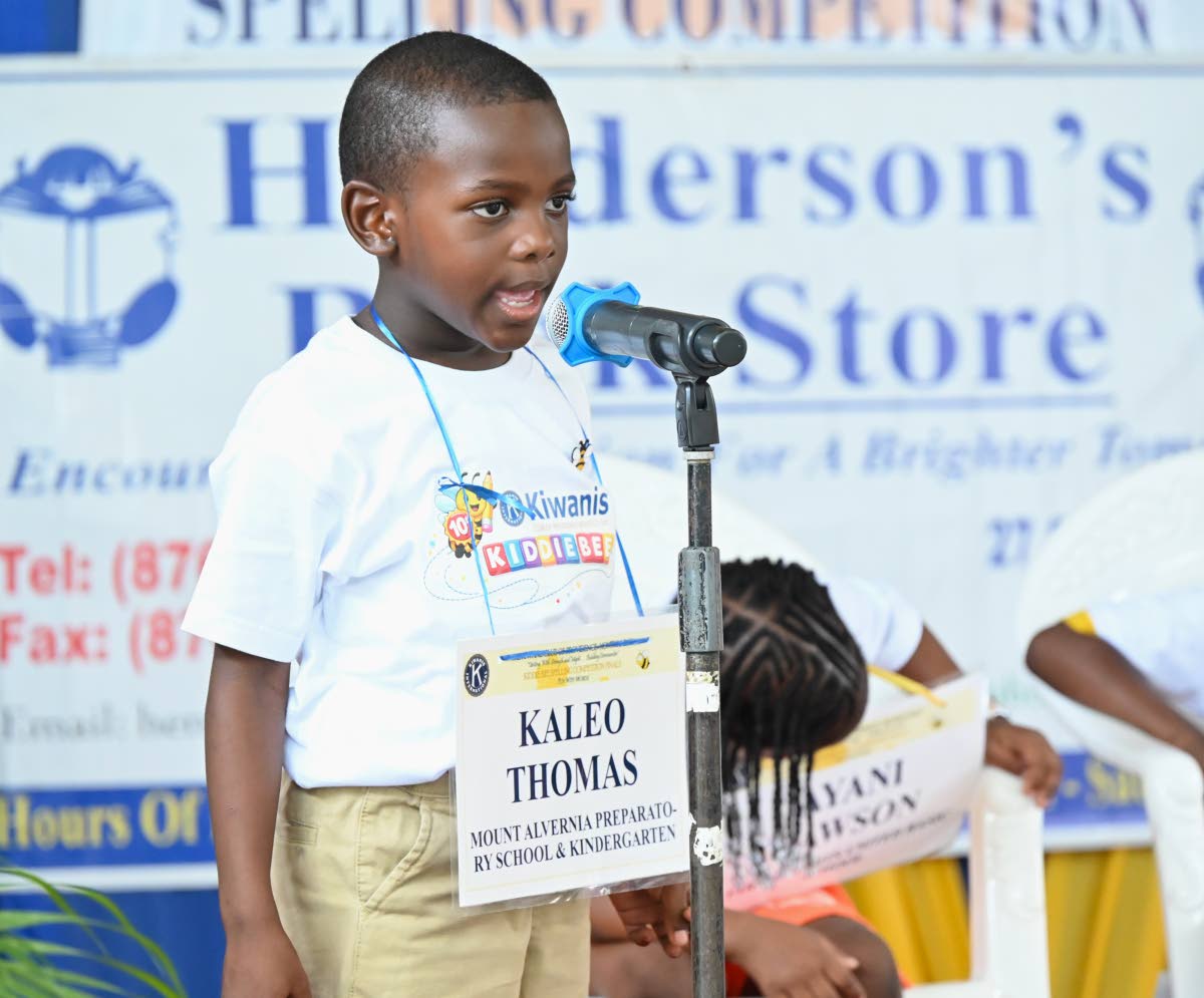 Kaleo Thomas, winner of the Kiwanis Club of Providence Montego Bay’s 10th annual Kiddie Bee Spelling Competition.