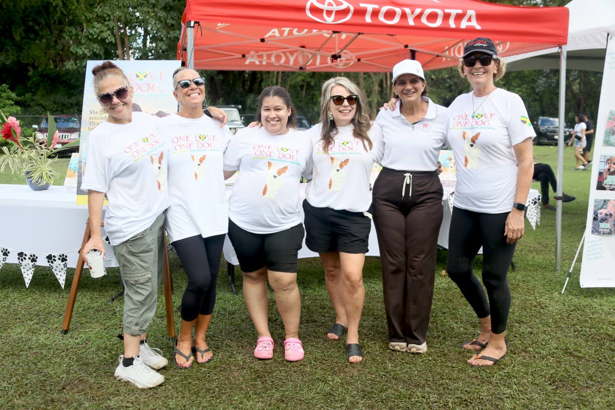 It takes a village to truly make an impact, and for Stacey Tarrant (third right), that support came from these women (from left) Sharon Nunez of the Montego Bay Animal Haven; Donna Brown, volunteer at the Negril Spay and Neuter Clinic; Sabria Hector, opera