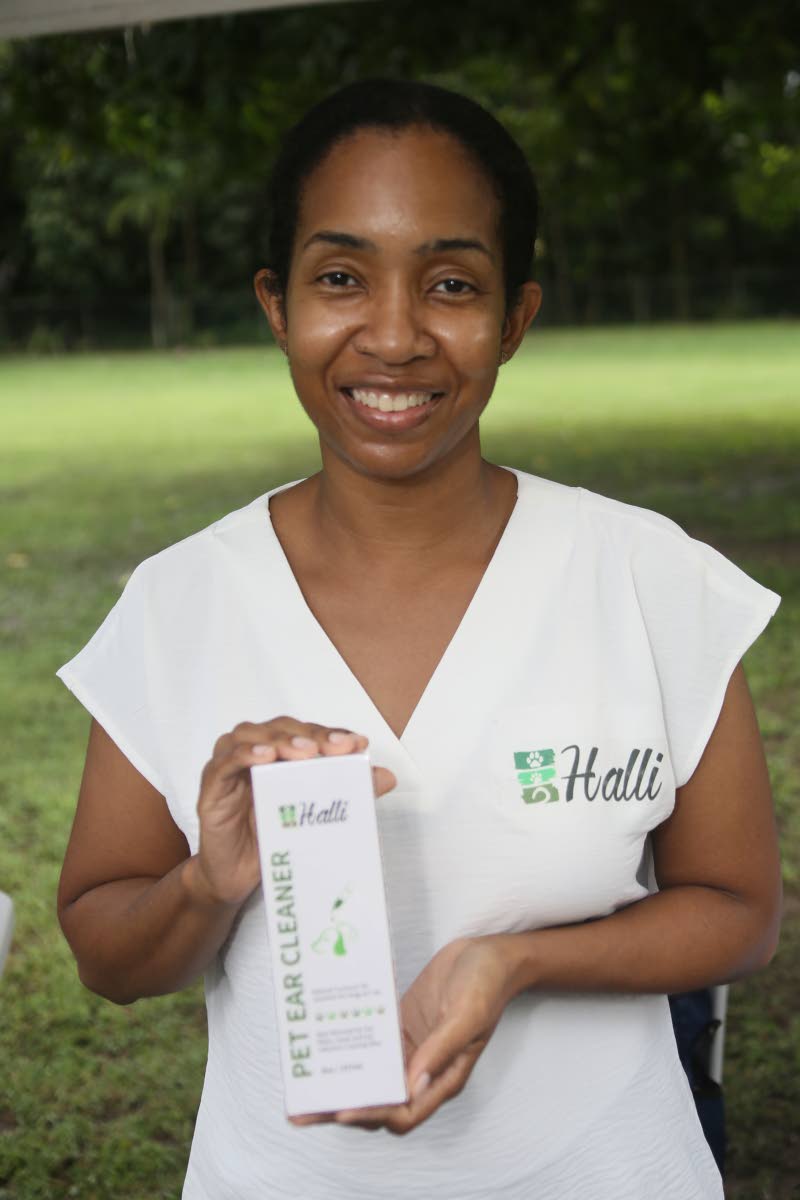 Dr Sasha Halsall of Halli, a plant-based pet product line, poses with the brand’s Pet Ear Cleaner.