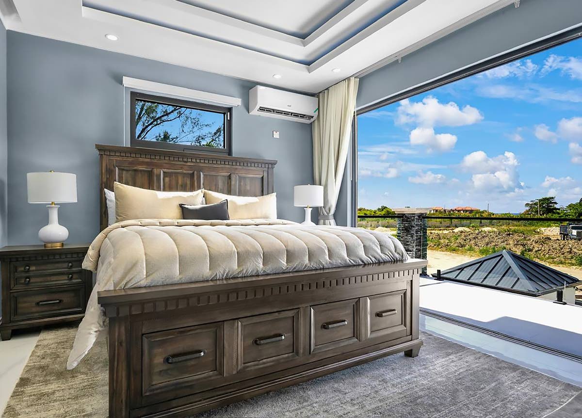 Nothing stands between you and the outside of this bedroom.