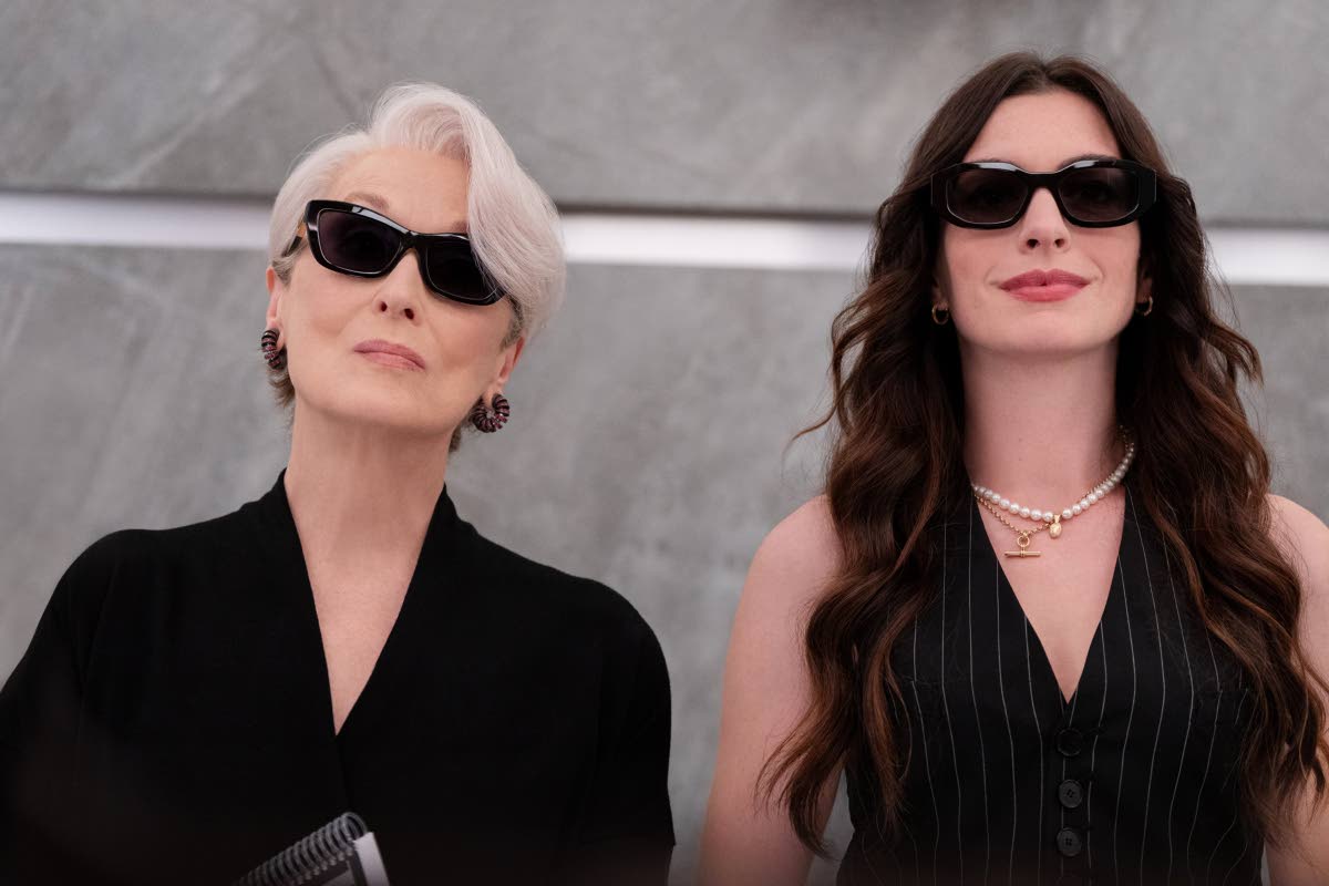 This image released by 20th Century Studios shows Meryl Streep (left) as Miranda Priestly, alongside Anne Hathaway as Andy Sachs, in a scene from ‘The Devil Wears Prada 2’.