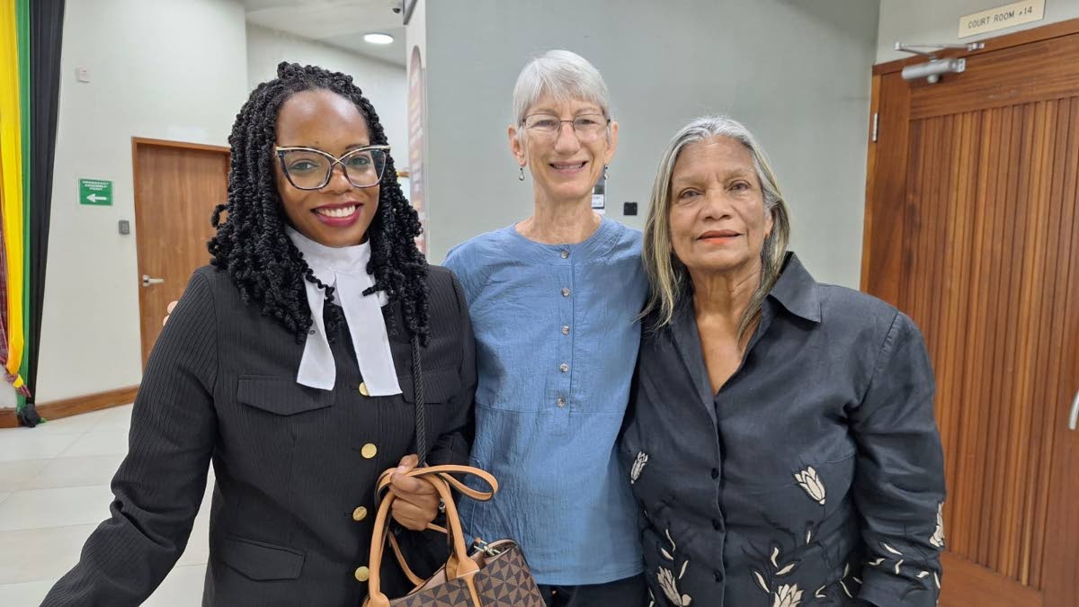 Attorney-at-law Daynia Allen; claimant Wendy Lee; and Arlene Harrison Henry, former public defender.