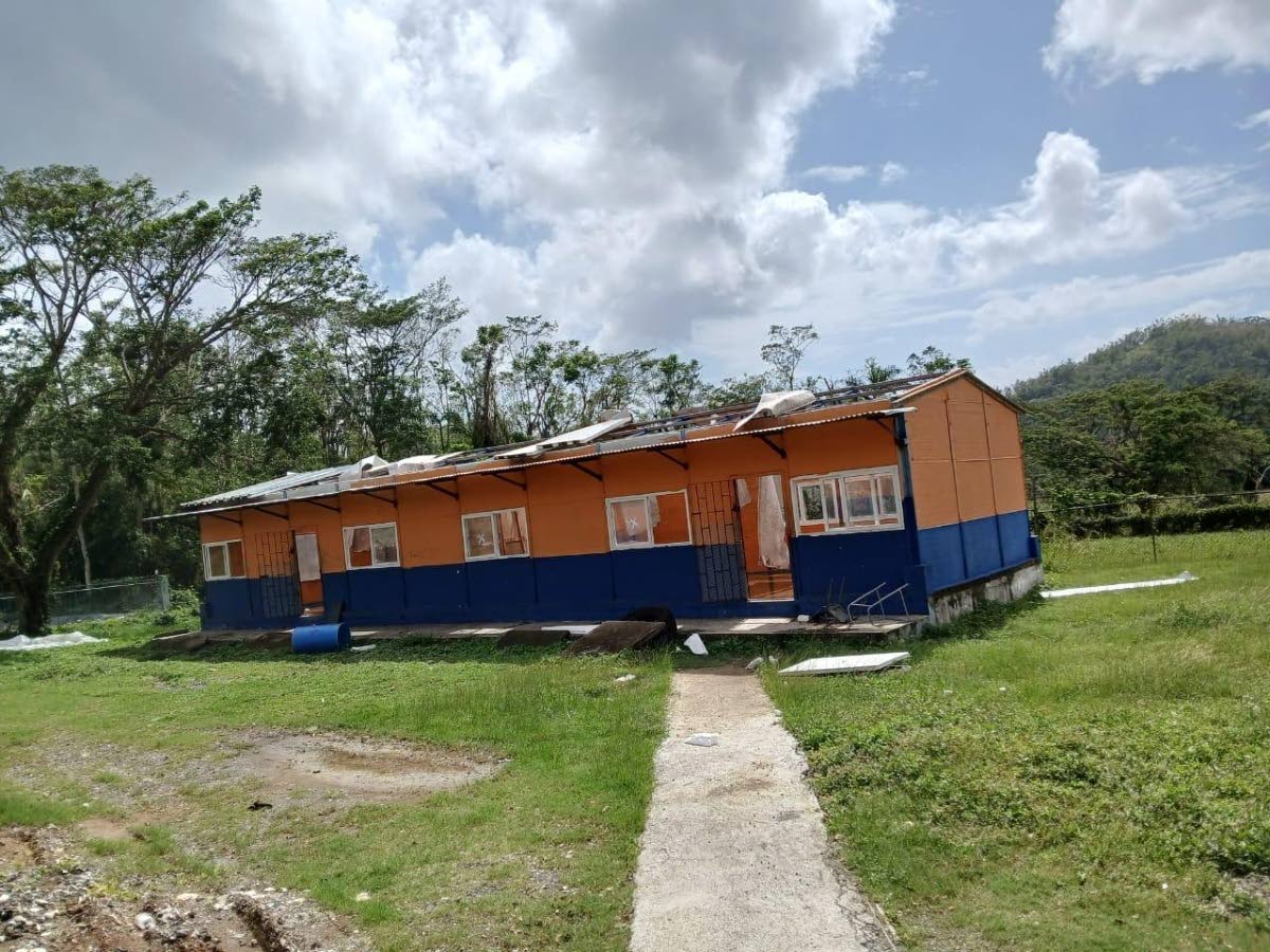 The St Mary Technical High sixth-form building, which was ravaged during the passage of Hurricane Melissa.