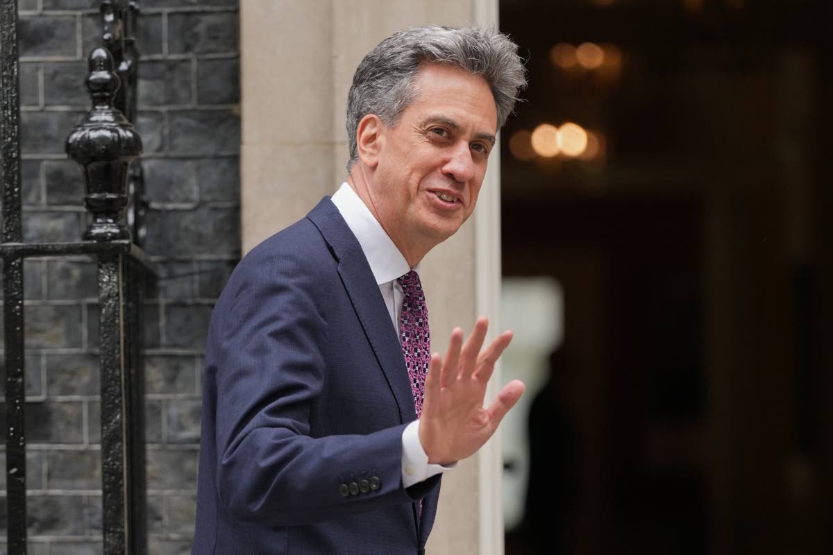 Ed Miliband, Britain’s Foreign Secretary arrives for a Cabinet meeting in Downing Street in London, Tuesday, July 21, 2026. 