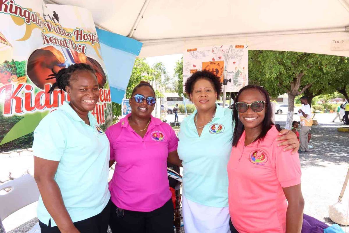 From left; Camille Hanson, dialysis technician; Shaunakaye Miller-Francis, senior certified nephrology nurse; Jacqueline Wallace, senior certified nephrology nurse; and Anthonia Richards-Stewart, nurse manager, Renal Unit, represented the Kingston Public H