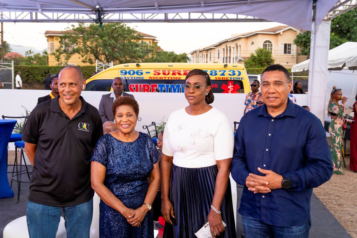 From left: Eric Hosin, chairman and executive event producer of the Come Alive Collective; Lady Patricia Allen, wife of Governor General Sir Patrick Allen; Juliet Holness, speaker of the House of Representatives and wife of the prime minister; and Prime Mi