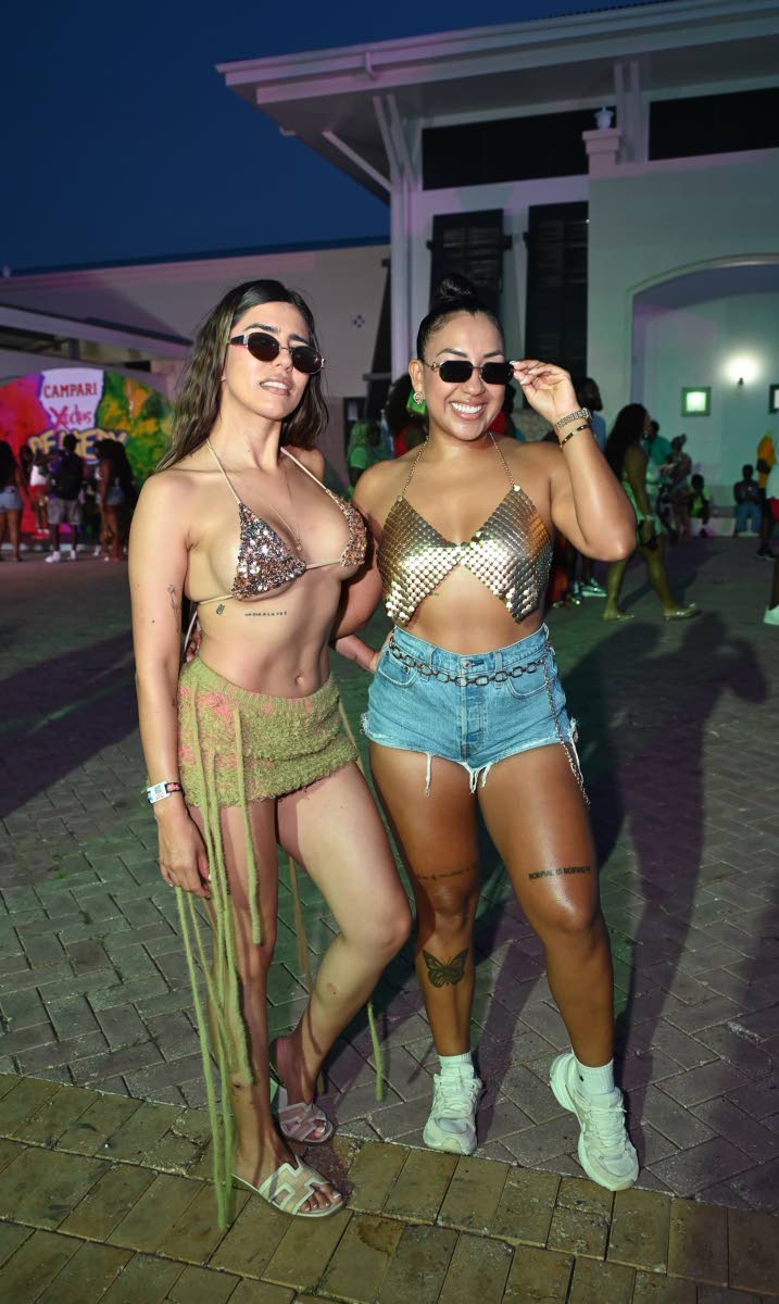 Above: Sabrina Ramirez (left) and Dayanna Arroyo soaked up the fun as they posed for our camera during Xodus Remedy on Monday.
