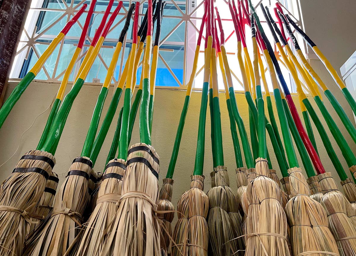 Culturally themed coloured brooms produced by the Broomie™brand. 