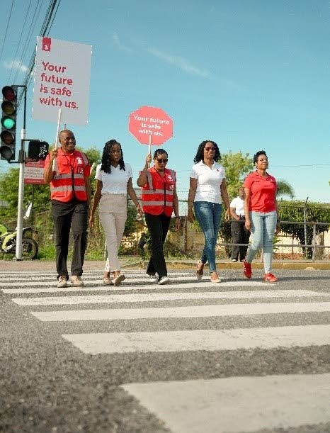 The Scotia Team assisted at crosswalks in Manchester, Kingston and St. Andrew, St. Ann and St. Catherine just before the end of the school year. 