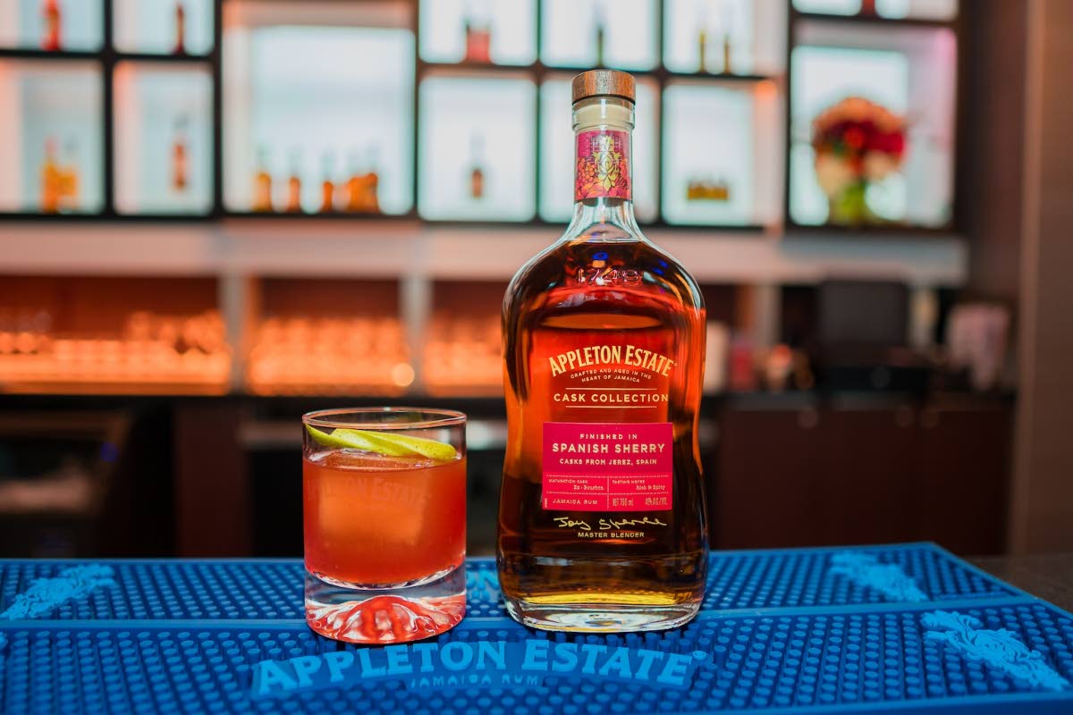 The Sherry old fashioned is a mix of brown sugar, Angostura Bitters and Appleton Estate Spanish Sherry Cask Rum, garnished with an orange peel. 