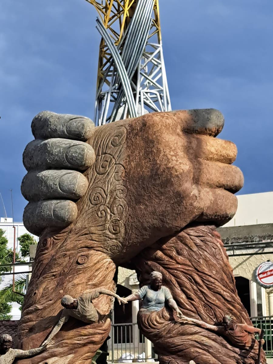 
The 62-foot monument which will be the tallest in Jamaica on completion, now being sculpted by artist Scheed Cole in St James, Montego Bay.